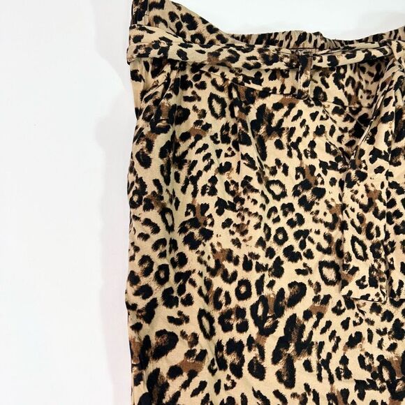 Torrid Trousers Women's 3X Black & Brown Leopard Tie Front Stretch Tapered Legs - Picture 3 of 12